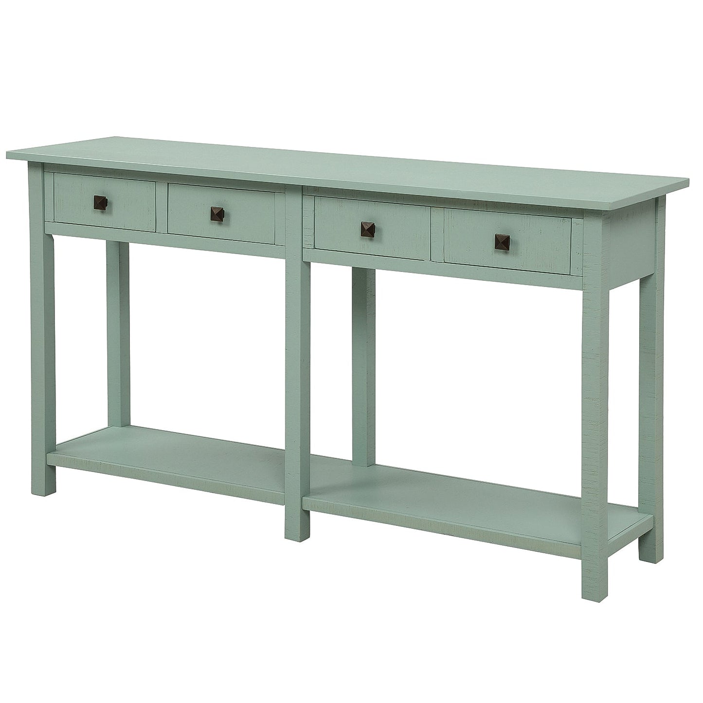 Console Table with Drawers and Bottom Shelf for Living Room