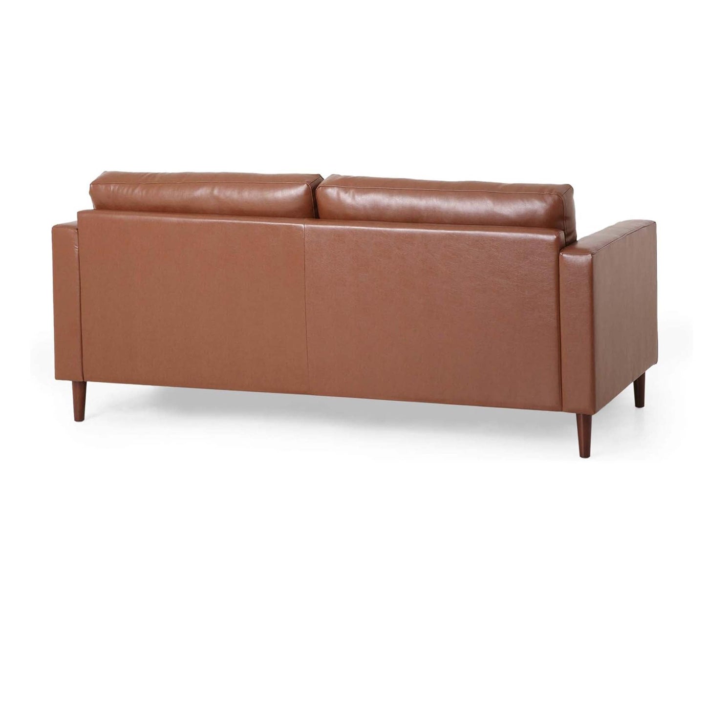 Mirod Comfy 3-seat Sofa with Wooden Legs, PU,  for Living Room and Study