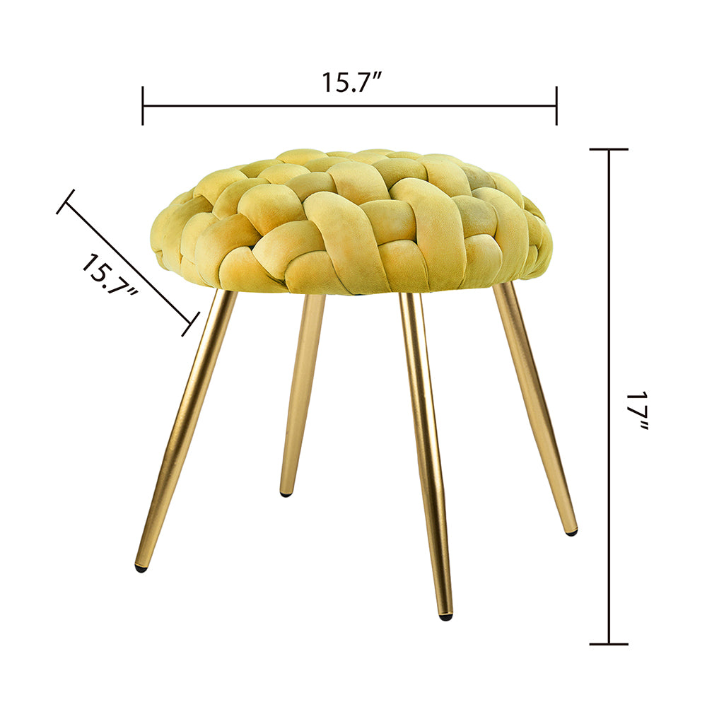 GIA Comfy Round Cushioned Stool-Green