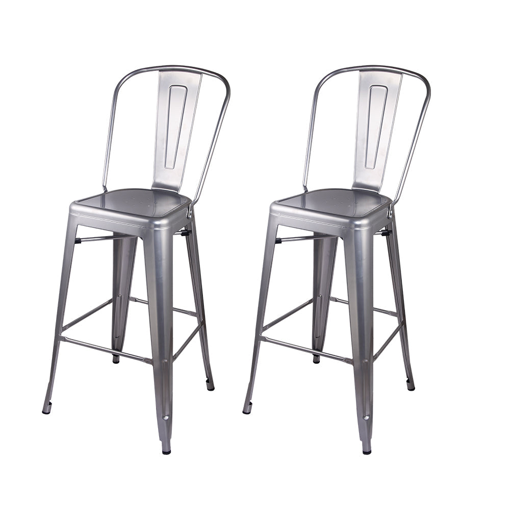 GIA Silver Metal Bar Stool