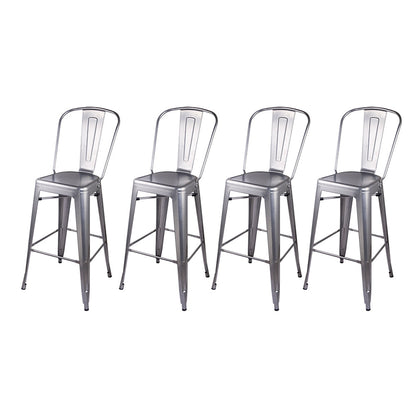 GIA Silver Metal Bar Stool