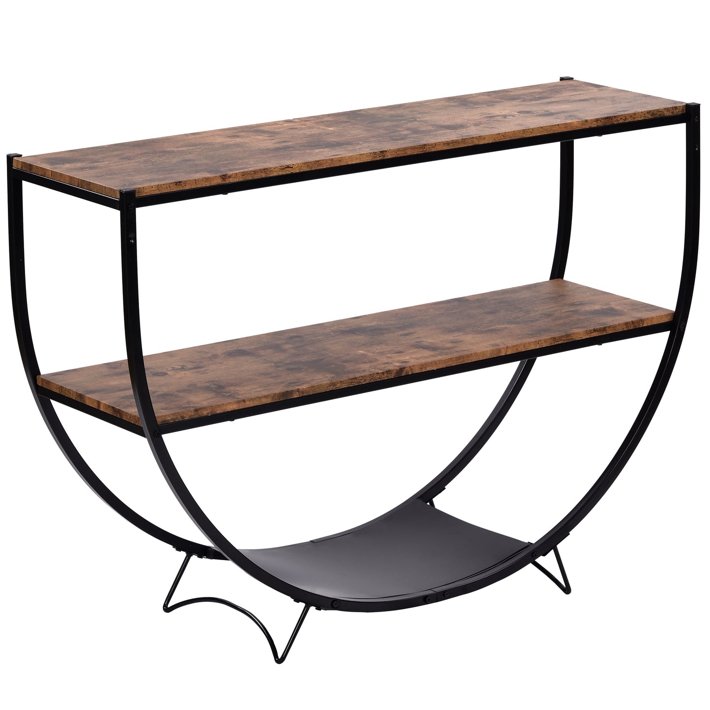 Metal Distressed Wood Console Table