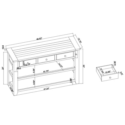 Living Room Table Set, 1 Coffee Table, 1 Sofa table with drawer and 65-Inch TV Stand