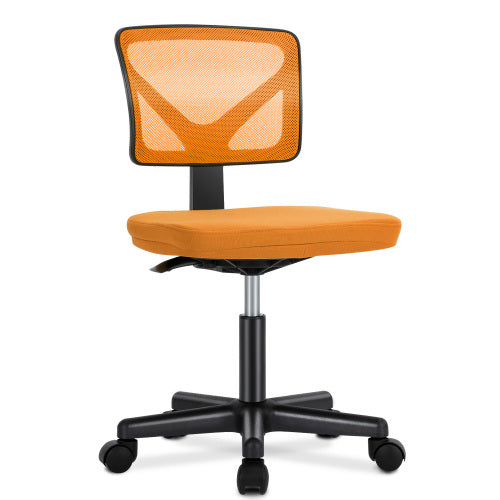 Armless Desk Chair Small Home Office Chair with Lumbar Support,Orange