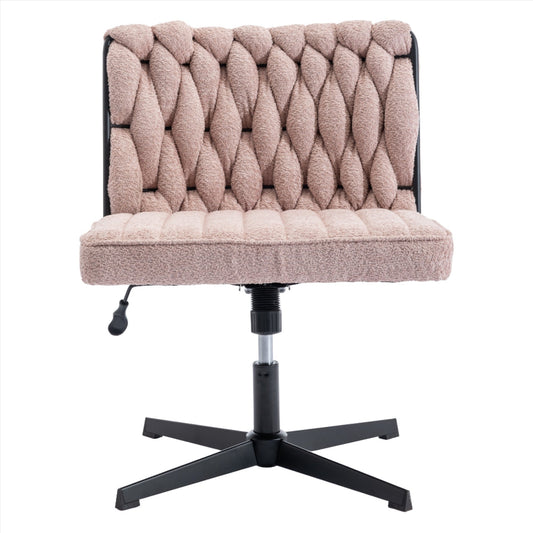 Armless Office Desk Chair No Wheels, PINK