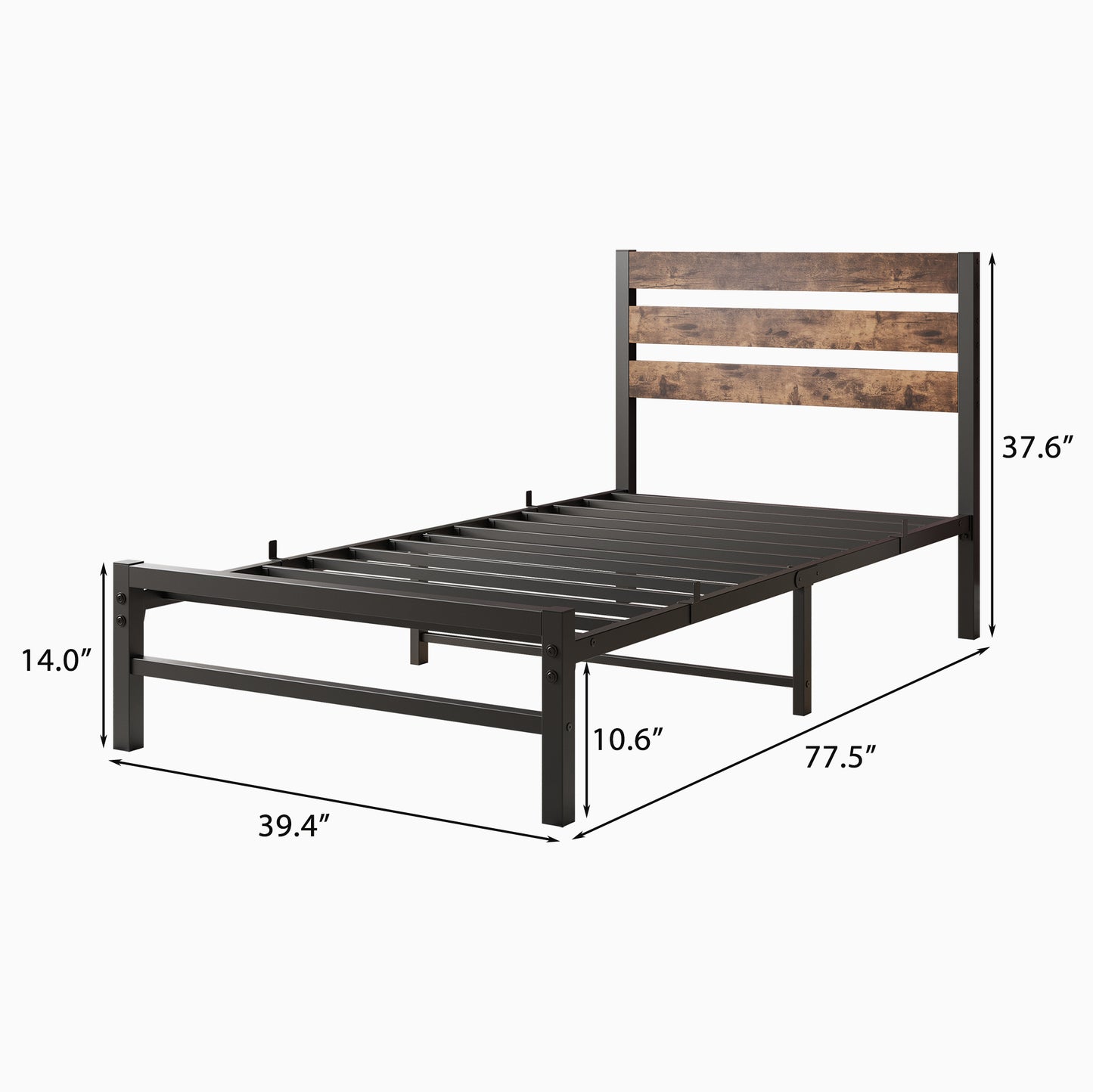 Bedroom Sets,Twin Size Platform Bed Frame with Rattan Top Side Table