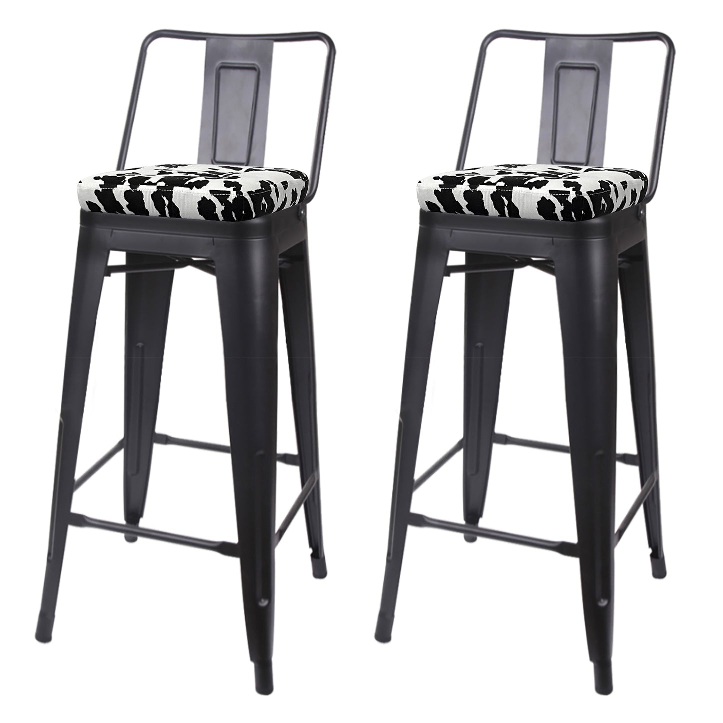 Midnight Cowhide Bar Stool