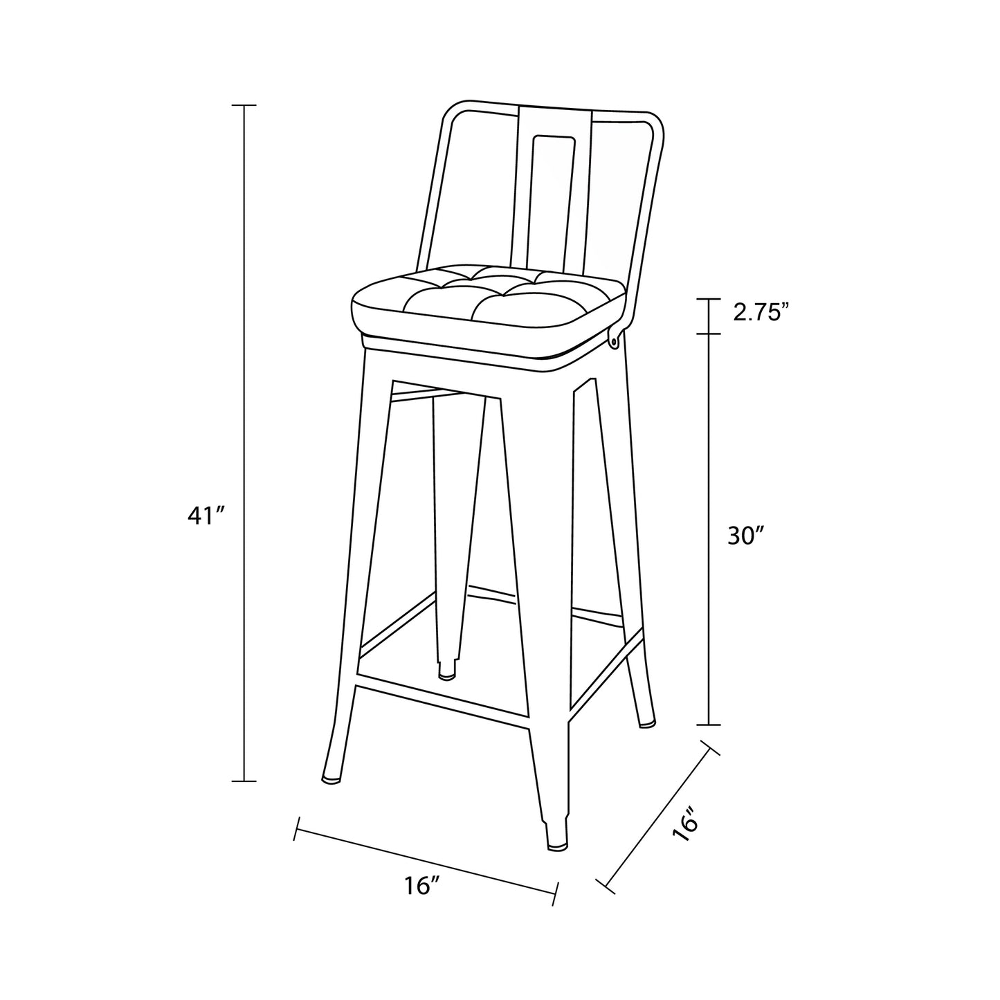 Midnight Cowhide Bar Stool