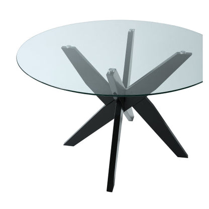 Table Round Glass Top - Dark Brown