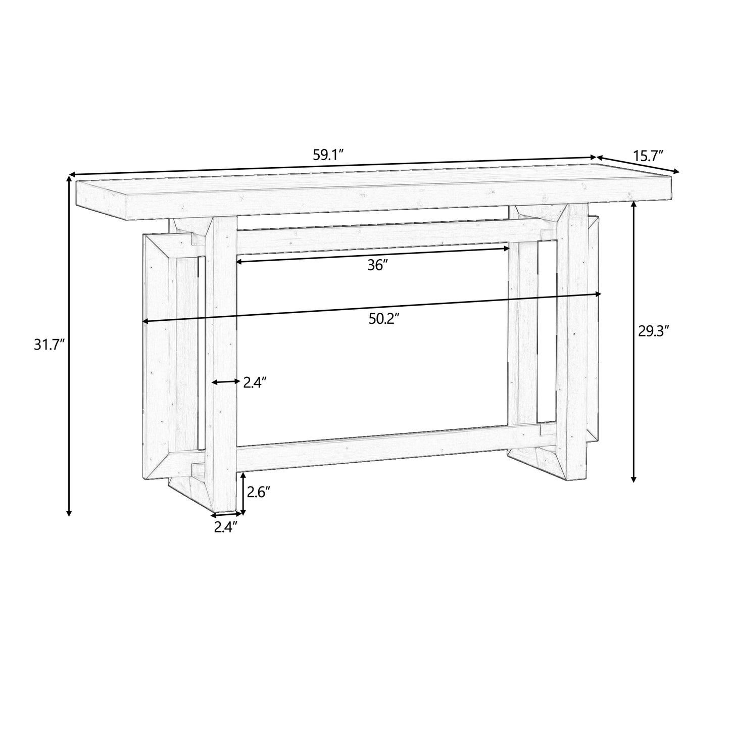 Living Room Table Set, 1 Coffee Table, 1 Black Sofa table and 65-Inch TV Stand