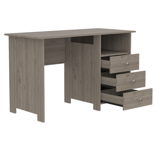 Writing Computer Desk with Three Drawers and One Shelf,Grey