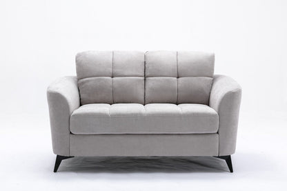 Callie 60inch Light Gray Woven Fabric Loveseat