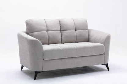 Callie 60inch Light Gray Woven Fabric Loveseat