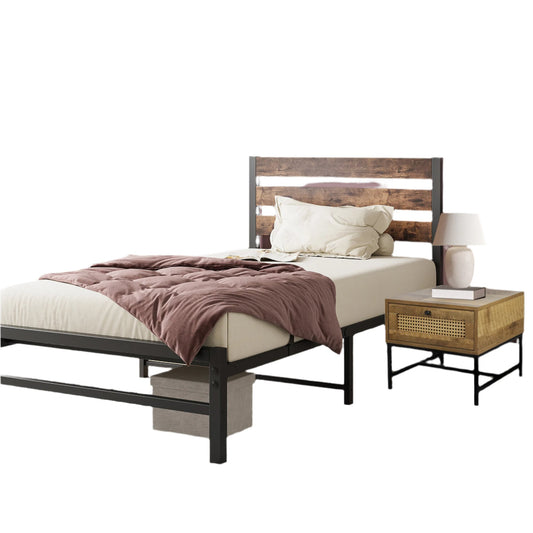 Bedroom Sets,Twin Size Platform Bed Frame with Nightstand