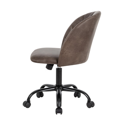 Modern Velvet Cute Armless Office Chair-Gray