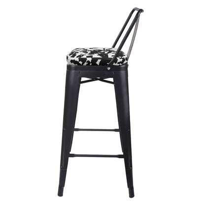 Midnight Cowhide Bar Stool