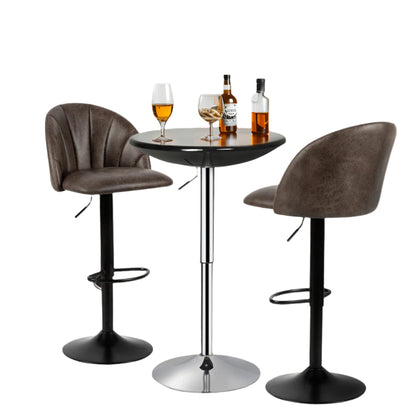 Dining Room Set,Bar Table with 2 Gray Adjustable Bar Stools