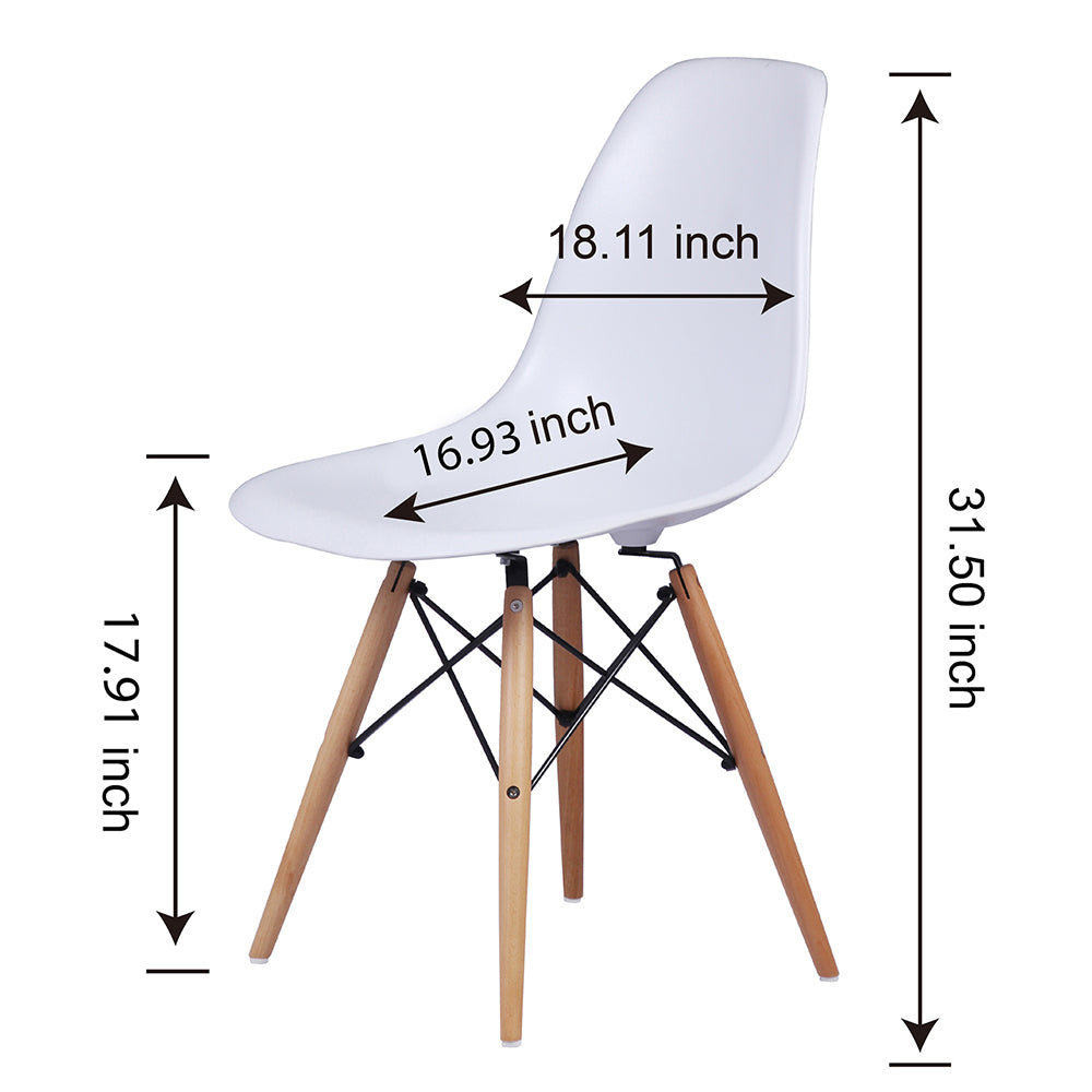 GIA Modern Walnut Dining Table with 6 Pack DSW Side Chairs Sets