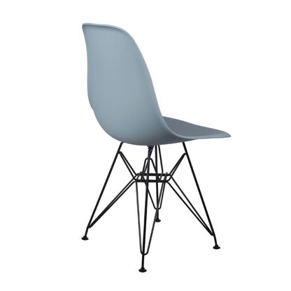 GIA Plastic  Armless Chair with Metal Legs-Fog