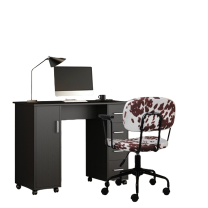 Home Office Furniture Sets Writing Desk with Wheels& Office Task Chair with Arms