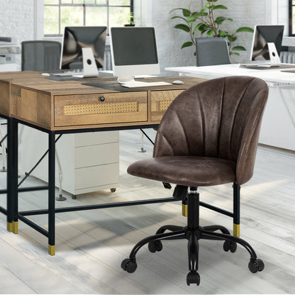Modern Velvet Cute Armless Office Chair-Gray