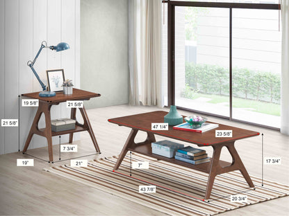 Arona Mid-Century Modern Wood 3 Piece Coffee Table Set