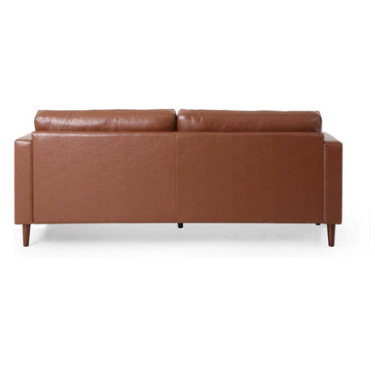 Mirod Comfy 3-seat Sofa with Wooden Legs, PU,  for Living Room and Study