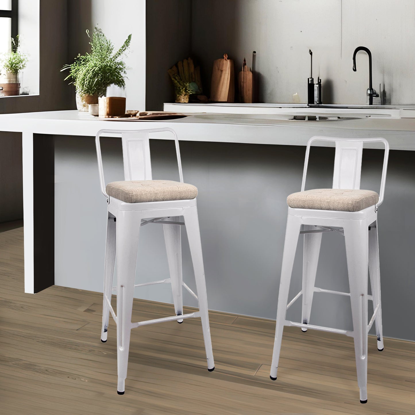 Ava Linen Bar Stool