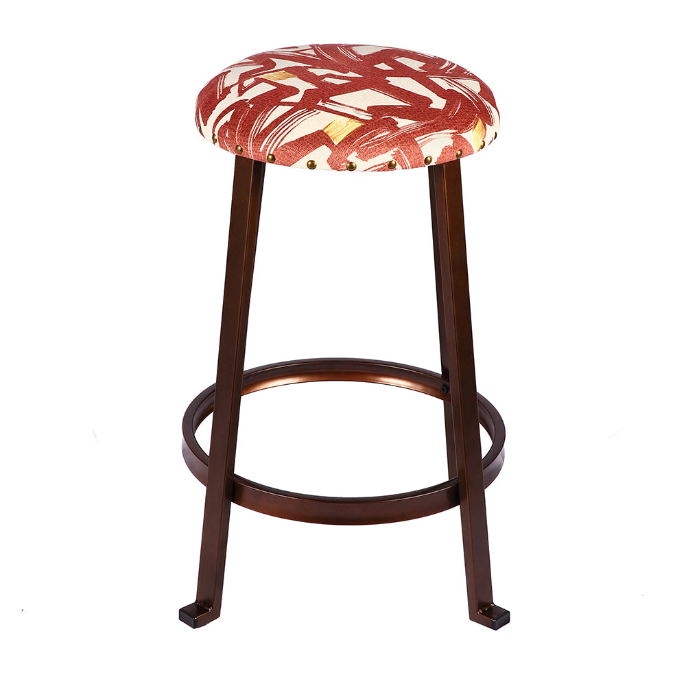 GIA 24 Inch Red Leaf Round Stool 2 Pack