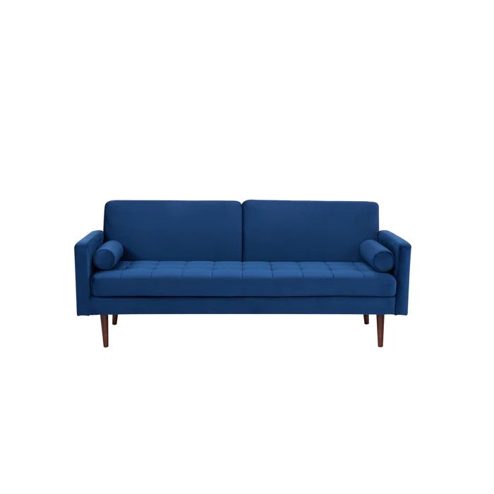 Convertible Velvet 3-Seat Sofa,Blue